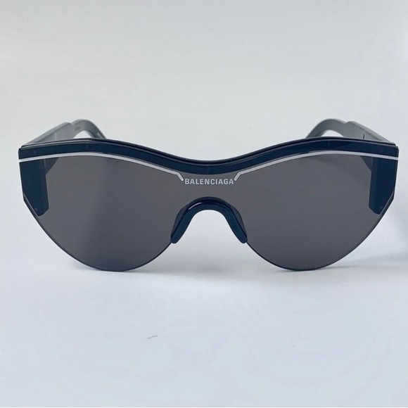 BALENCIAGA BB0004S  ACETATO BLACK GREY - Picture 9 of 11